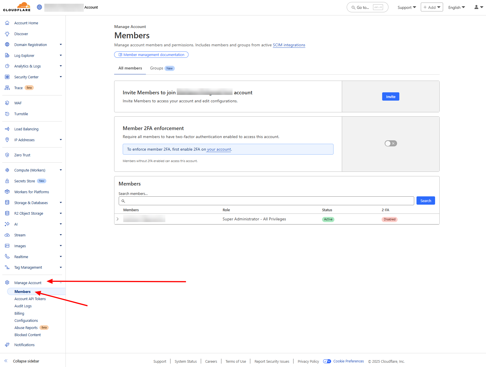 cloudflare account home