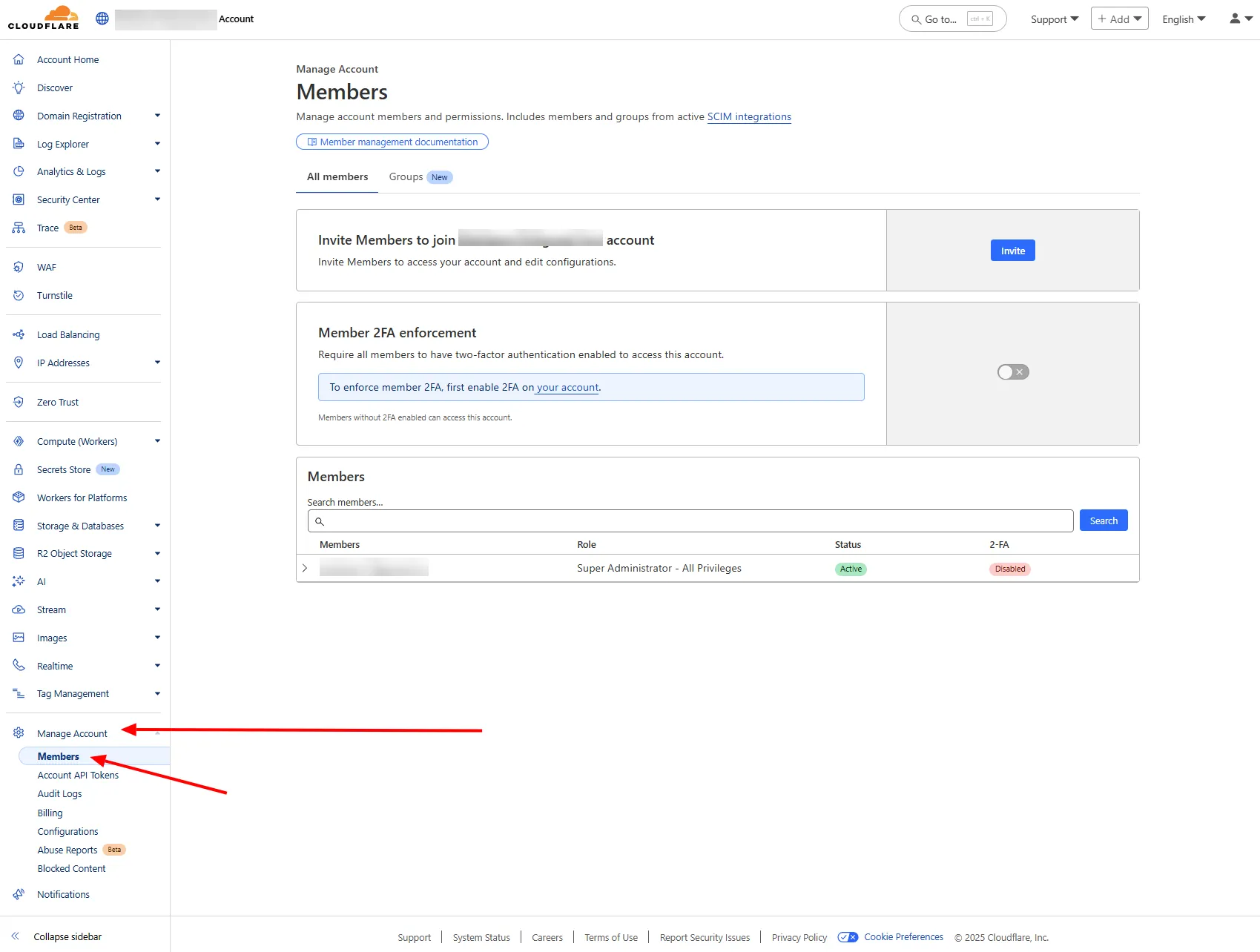 cloudflare account home