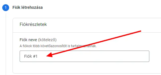 Google Analytics fiók létrehozása
