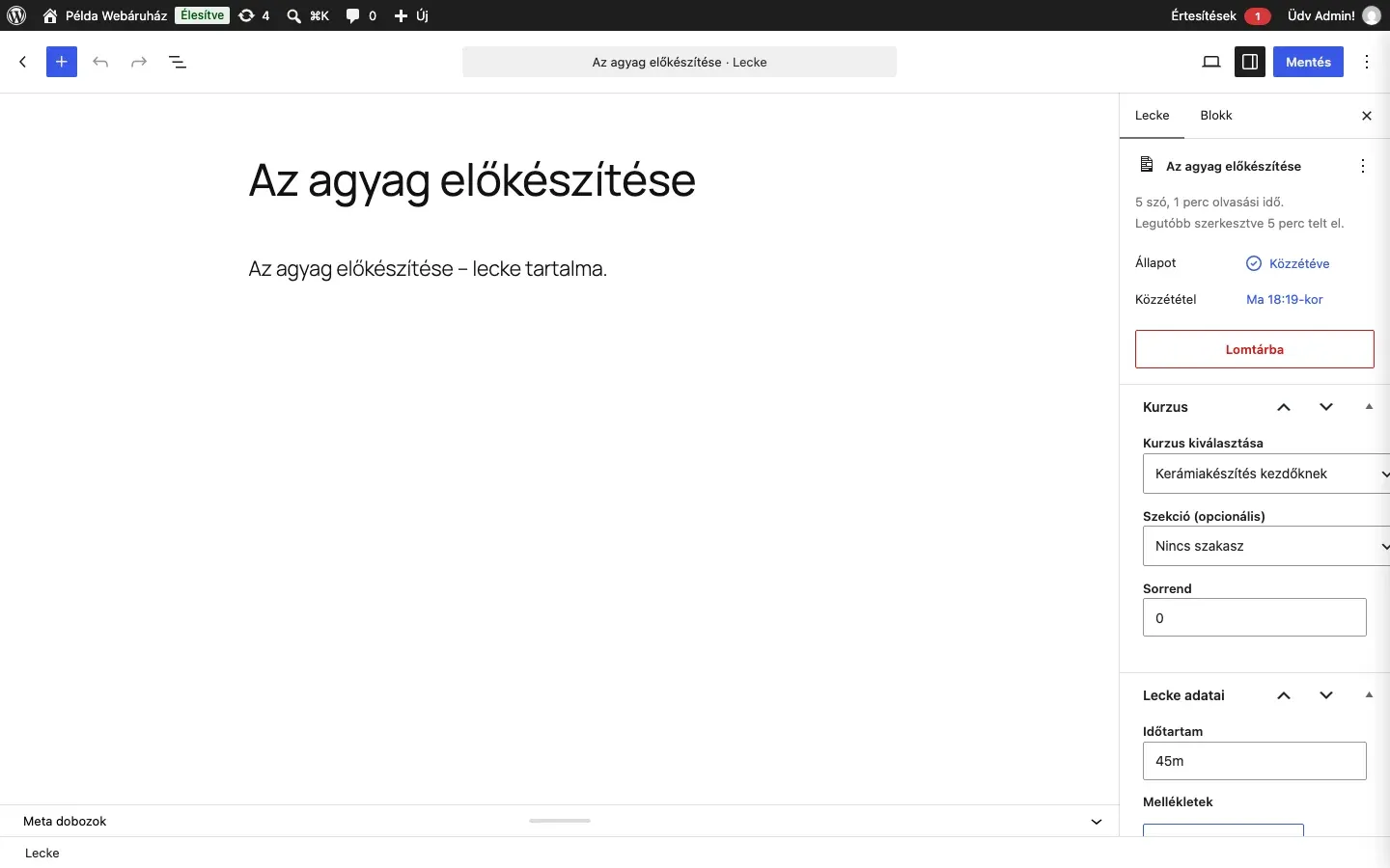Egy lecke a blokkszerkesztőben