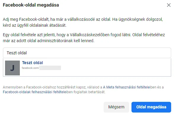 Vállalkozáskezelő beállítás