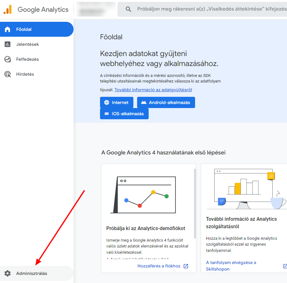 Google Analytics fiók hozzáférés